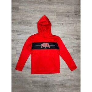 Puma Youth Red Black Hoodie Large 14 16 Moisture Wicking Pullover